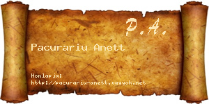 Pacurariu Anett névjegykártya
